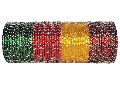 Crown Export Plain and Glossy Finished Raindrop Glass Bangle Set For Women and Girls
