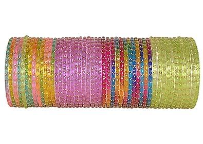 Crown Export Plain and Glossy Finished Raindrop Glass Bangle Set For Women and Girls